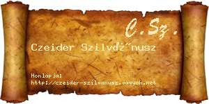 Czeider Szilvánusz névjegykártya